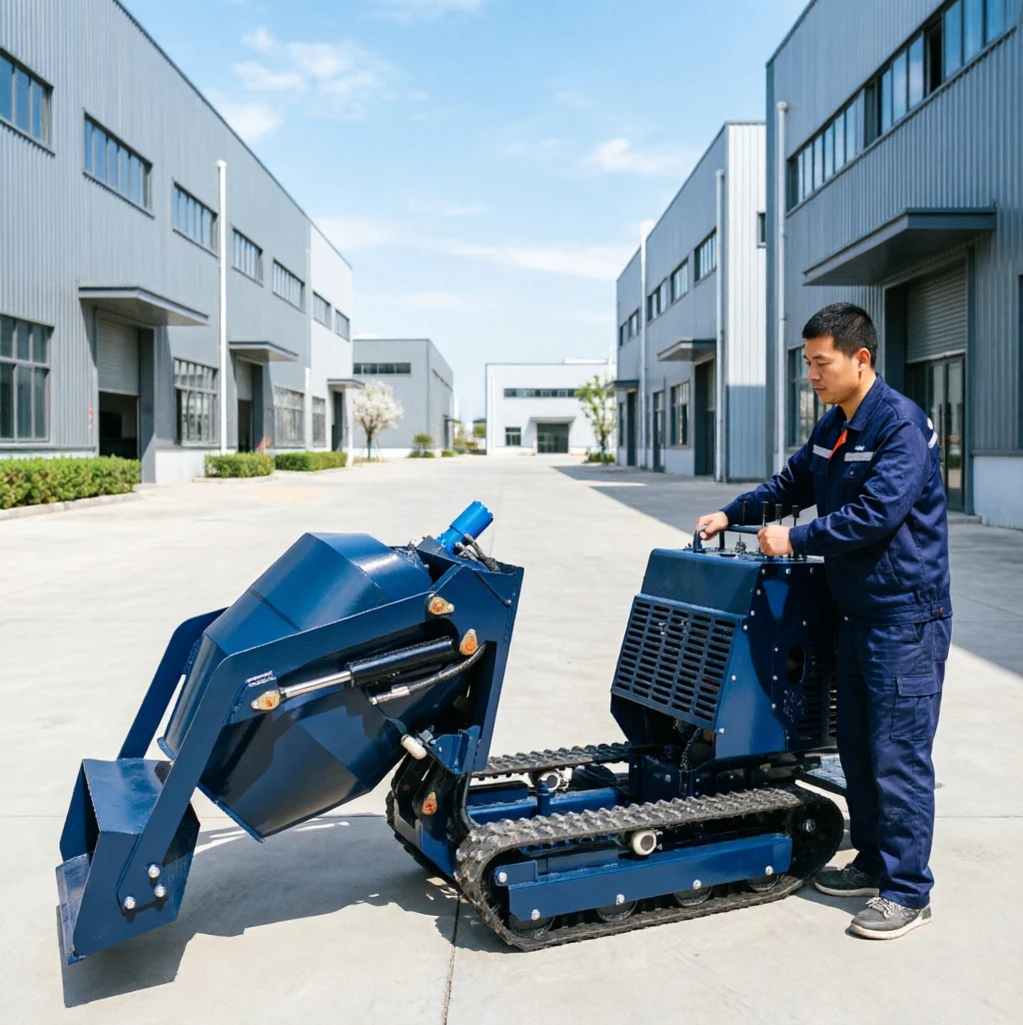 Hot seller New Self Loading Crawler Mixer Flexible Rubber Track Fast Discharge Design Small Villa Decoration Mix Machinery
