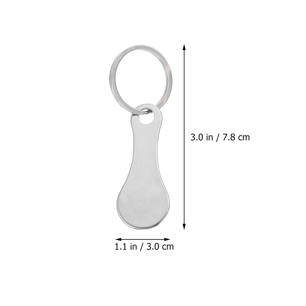 Cart Token Shopping Go Key Chain Metal Keychain for Change Trolley Grocery Stainless Steel Portable Ring Carts