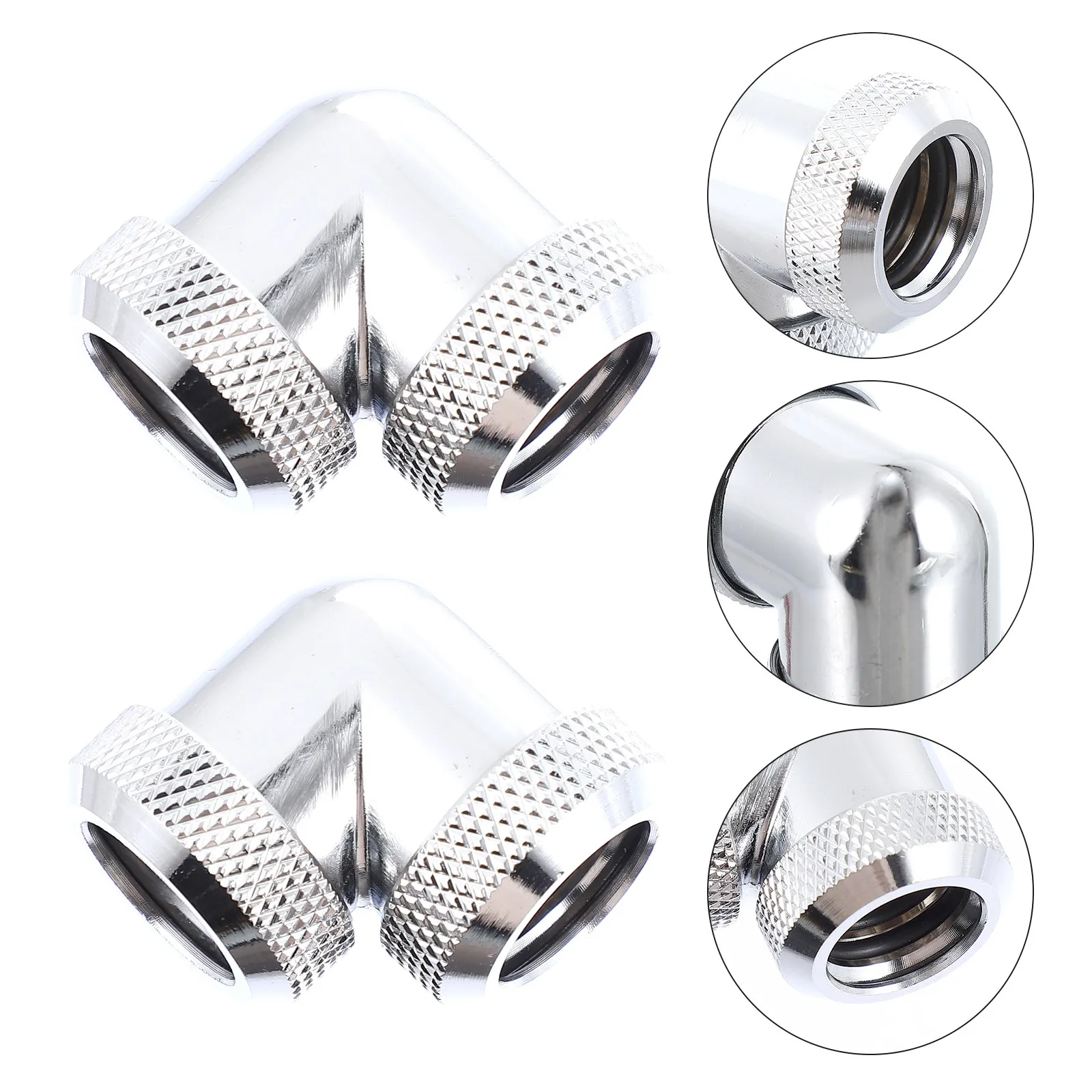2Pcs Brass 90 Degree Rotary Water Cooling Fitting for Hard Tube Id 10Mm Od 14Mm -Ring Seal Rustproof Compact Pc Cooling
