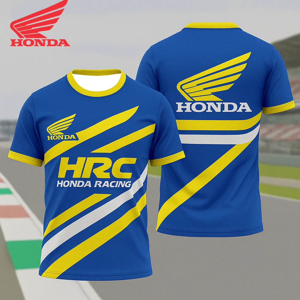 تي شيرت صيفي لسباق Honda HRC للرجال، قميص ركوب الدراجات فتل العرق المسامي، قميص مريح لسباق الدراجات النارية #5