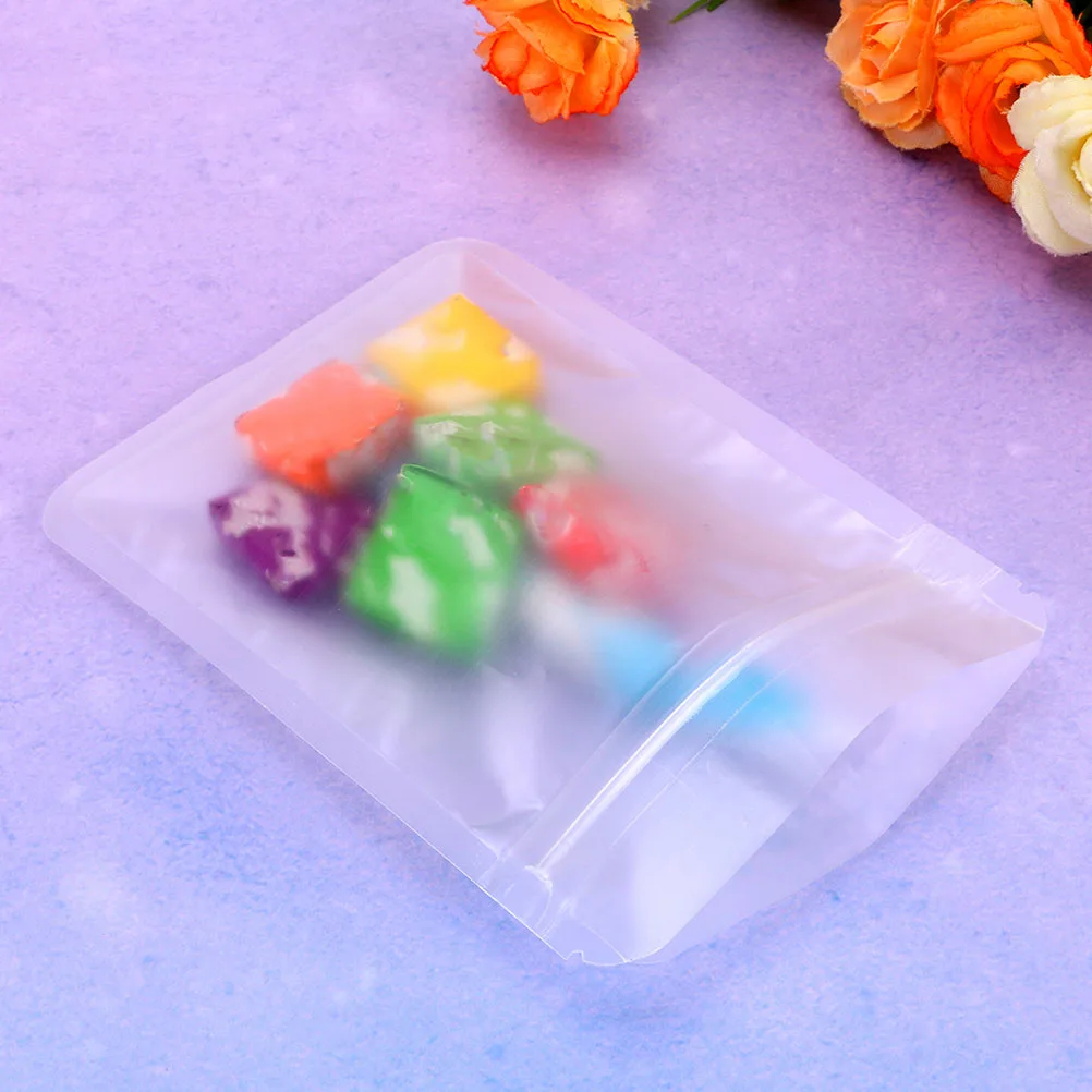 

50pcs Durable Sealed Zipper Bags for Jewelry Snacks Packaging Waterproof Reusable PET PE Material Long Term Storage Candy