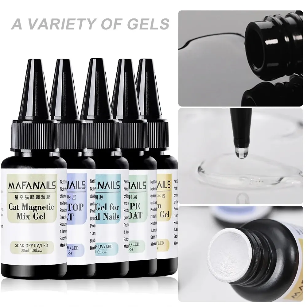 Mafanails-Gel Base de Unha, Sem Limpeza, Garrafa Apontada, Gel de Nivelamento Russo, Manicure Soak Off, LED UV, 30ml/Garrafa