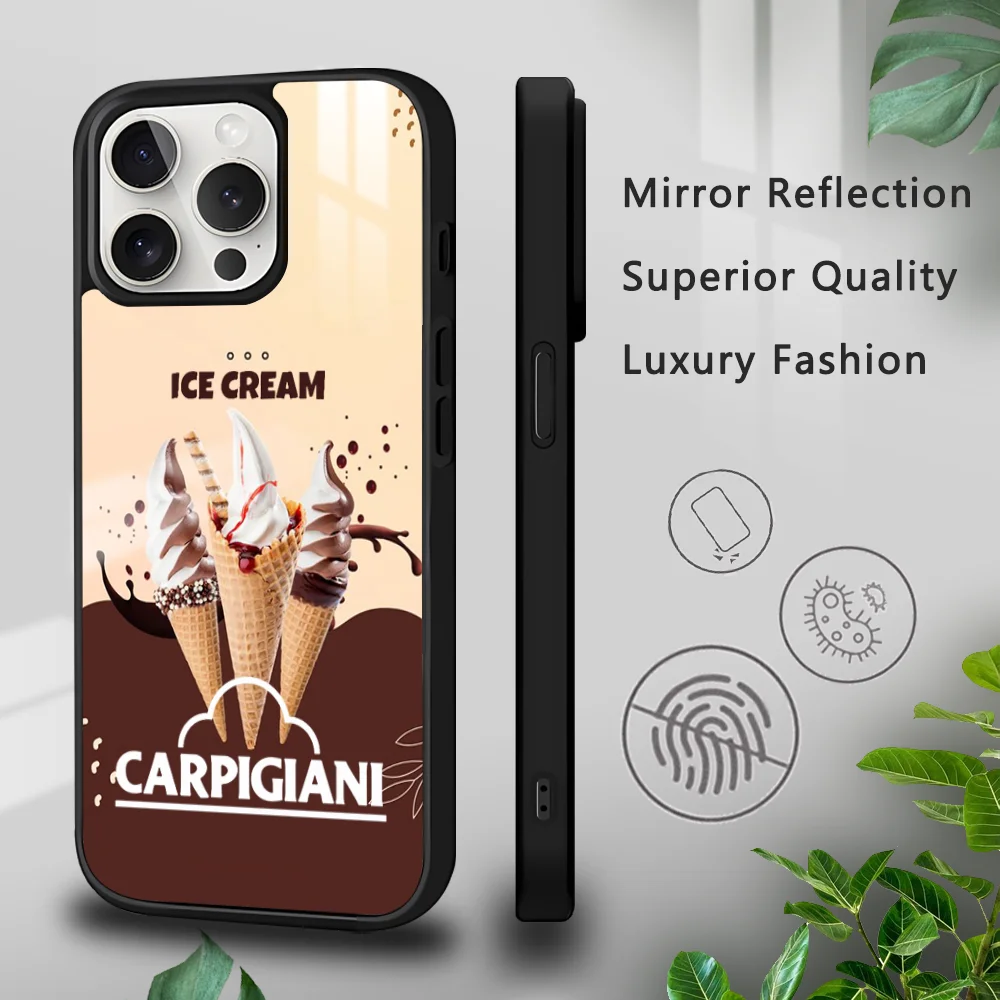 

C-Carpigianies Ice cream Phone Case For iPhone 16 15 14 13 12 11 Pro Xs Max Mini Plus Celulares Hard Funda