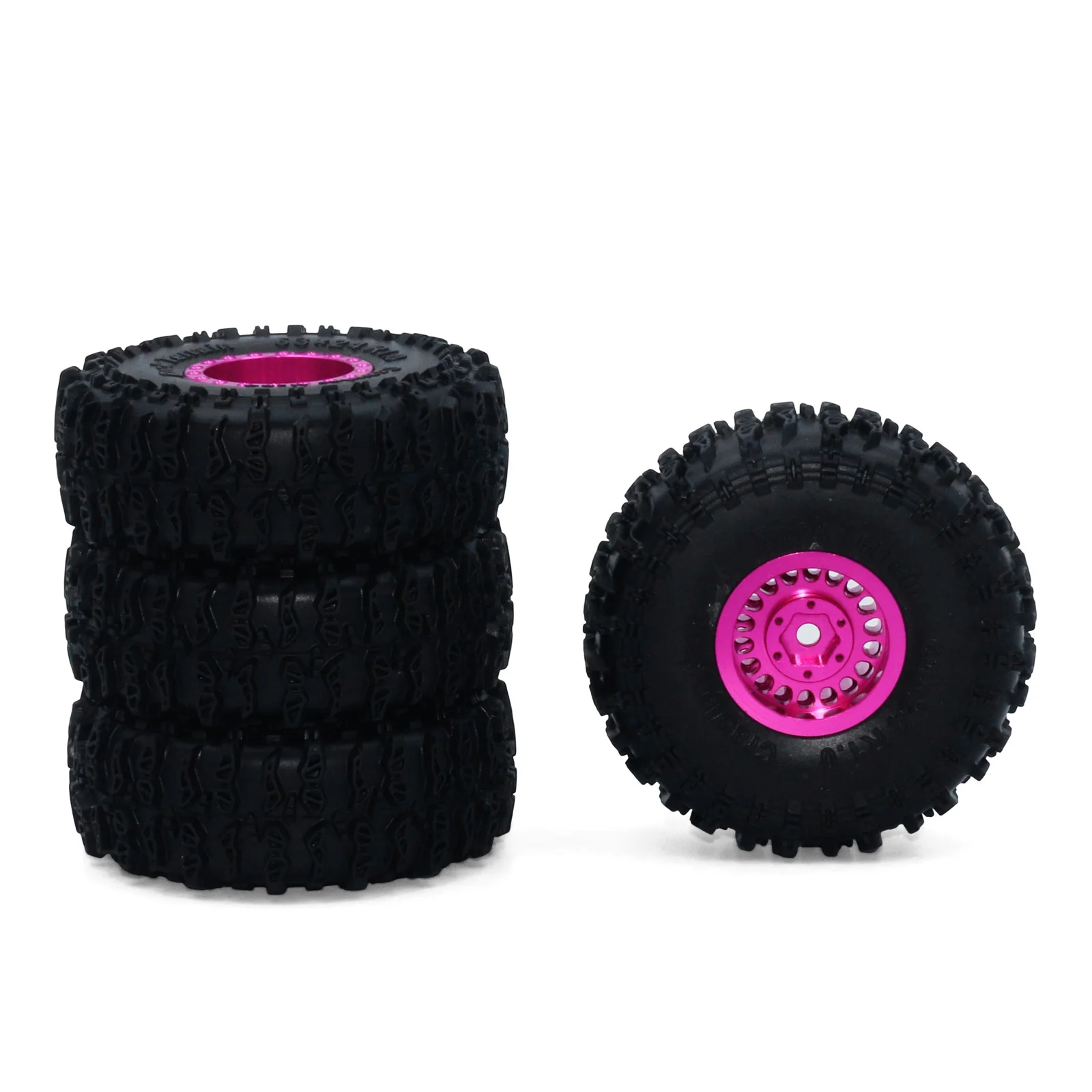 

[Metal Wheel Hubs] Trx4M/Scx24 Universal 4-Pack 60mm Climbing Tire Set 1.0inch Anti-Skid Tires 1/18 Remote Control Car Upgrade Accessories