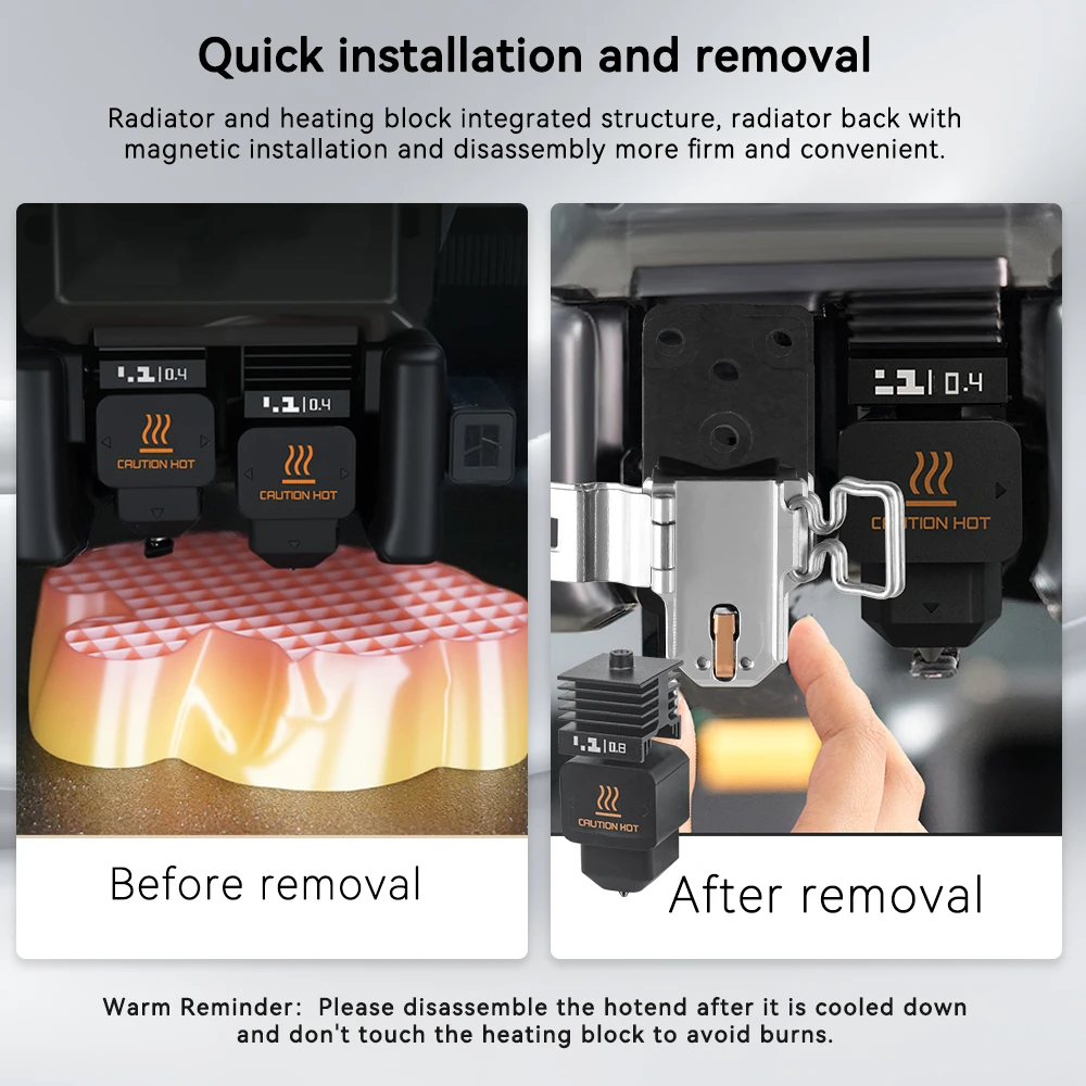 ترقية Hotend عدة ل Bambu Lab H2D H2S Hotend الصلب المقسى 0.2/0.4/0.6/0.8 مللي متر Hotend لاستبدال طابعة H2D فوهة ثلاثية الأبعاد