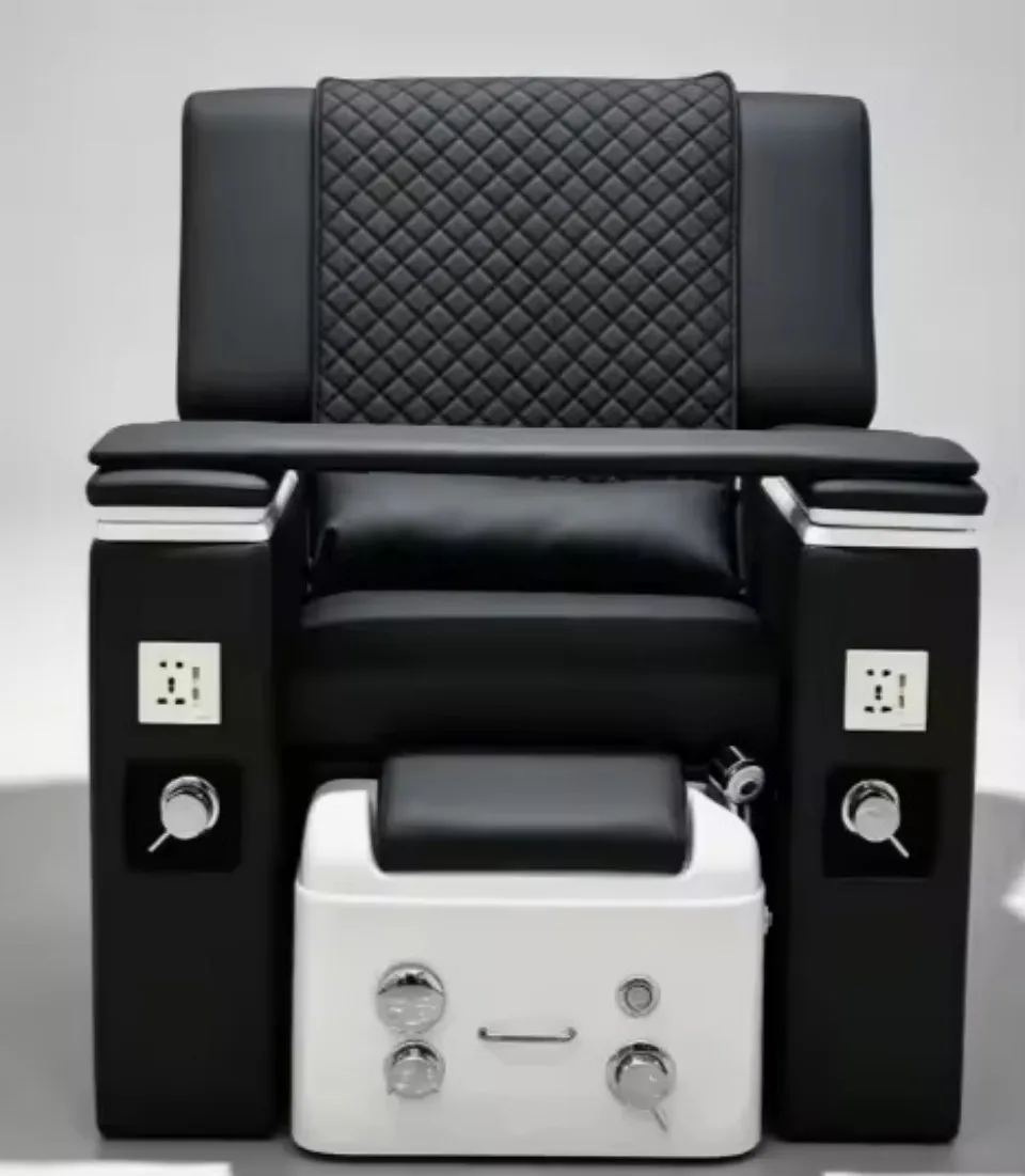 Nail Salon Spa Pedicure Chair Electric Kneading Massage Adjustable Back Pipeless Jet System Stainless Steel PU Salon Furniture