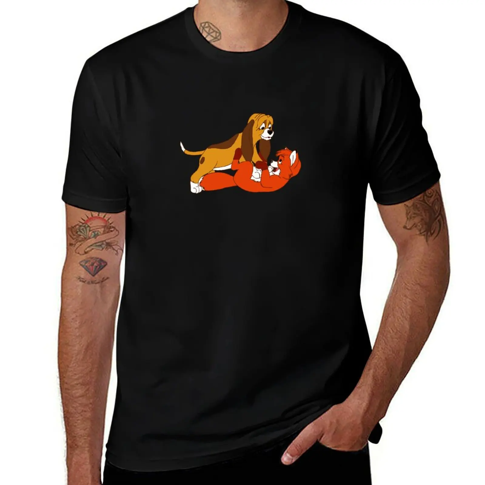 Fox and the Hound T-Shirt Vintage Style Printed Top T-Shirt