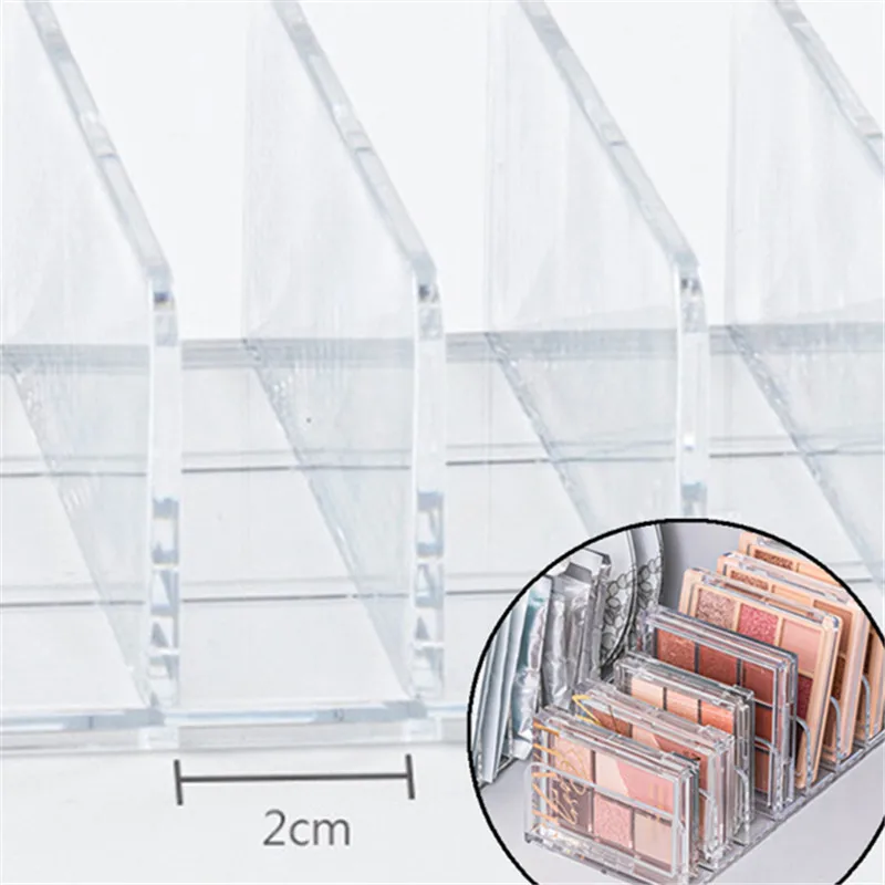 1pc Makeup Organizer Box 7-Compartment Clear Storage Shelf Multi-Cell Display Storage Rack for Cosmetics Blush Eyeshadow