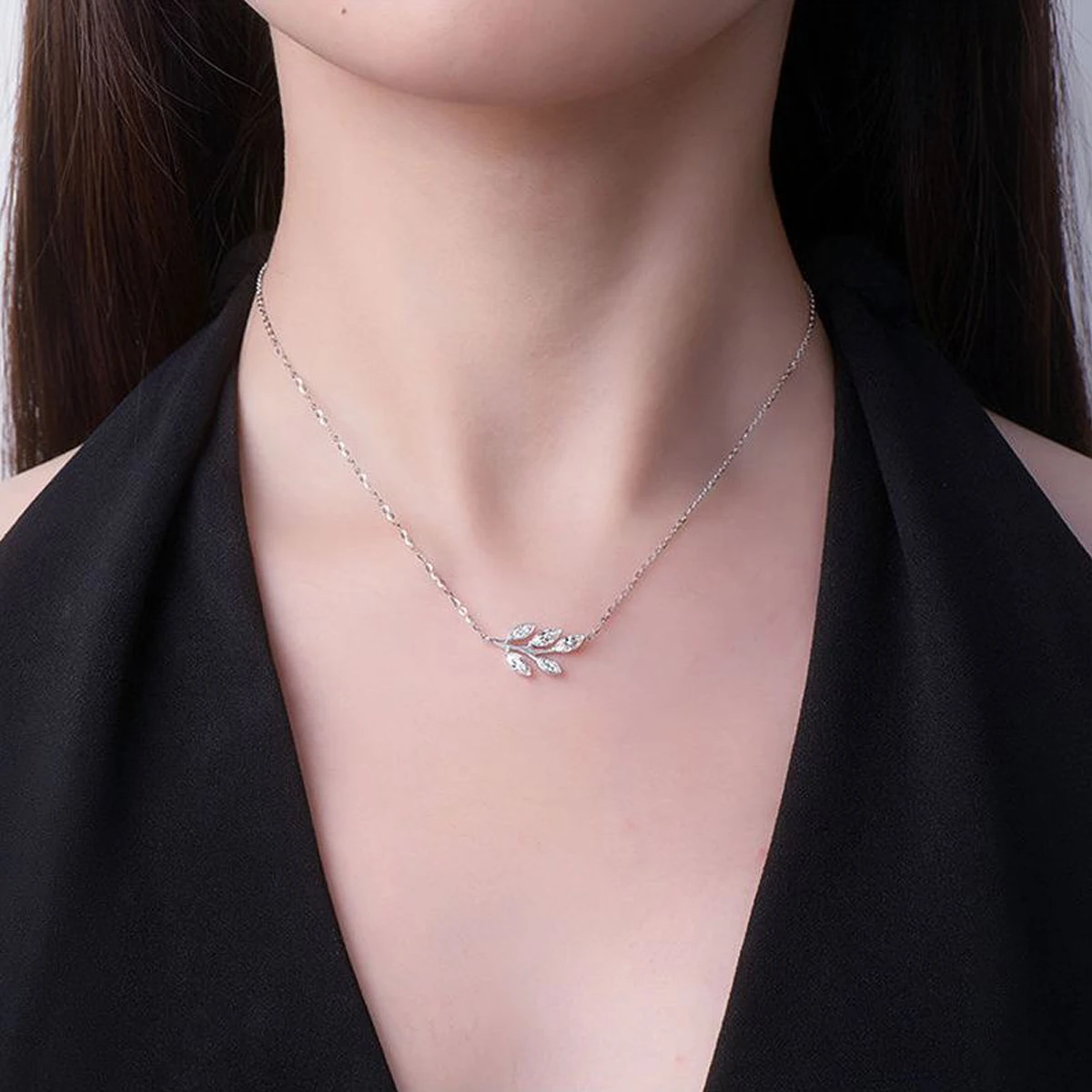 14K/18K White Gold Marquise Cut Diamond Necklace 1.0CT Lab Grown Diamond Fine Fashion Jewelry For Women Necklaces With Pendant