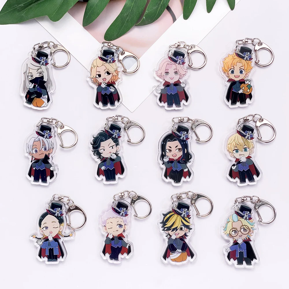 12Pcs Anime Halloween Tokyo Revengers Acrylic Car Keychain Accessories Cute Bag Charm Backpack Pendant Keyring Gifts For Friends