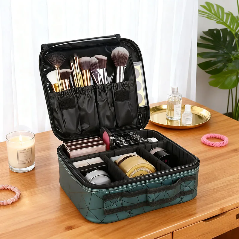 Female Brand Profession Makeup Case Fashion Beautician Cosmetics Organizer Storage Box Nail Tool Suitcase For Women Make Up Bag