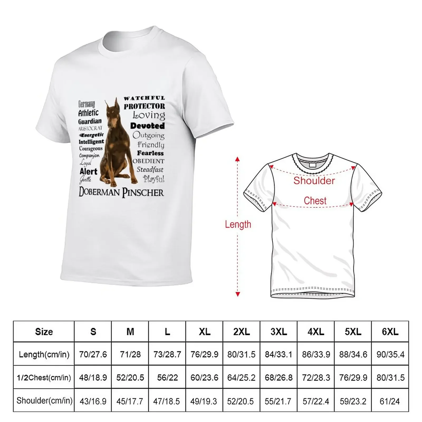 Red Doberman Traits T-Shirt vintage anime clothes summer clothes plus size tops funny t shirts for men