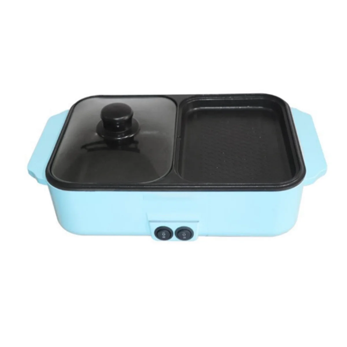 

2-in-1 Indoor Non-Stick Electric Hot Pot and Frying Pan Portable Electric BBQ Grill for Indoor Family Gatherings