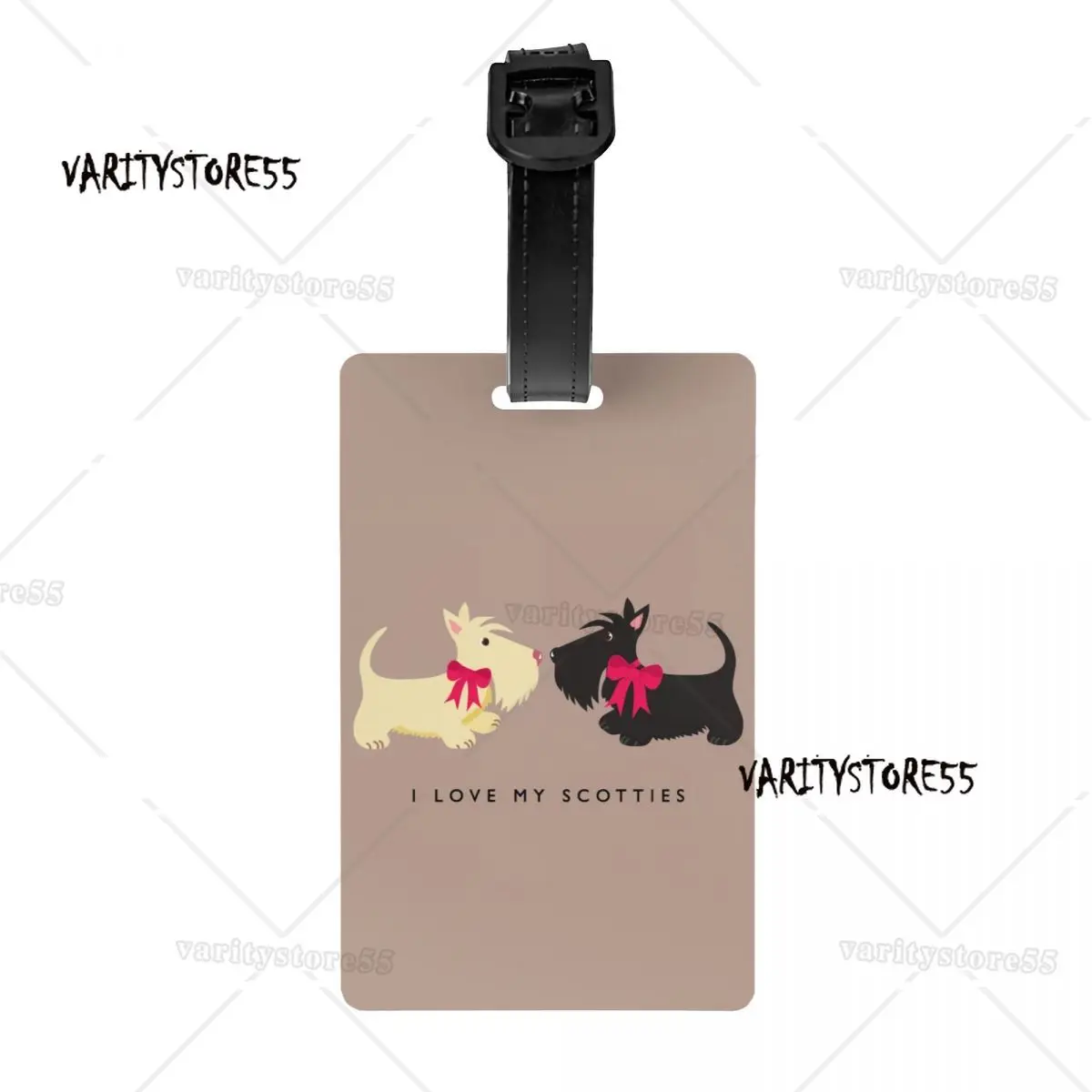 Custom I Love My Scotties Luggage Tag for Suitcases Scottish Terrier Dog Privacy Cover ID Label