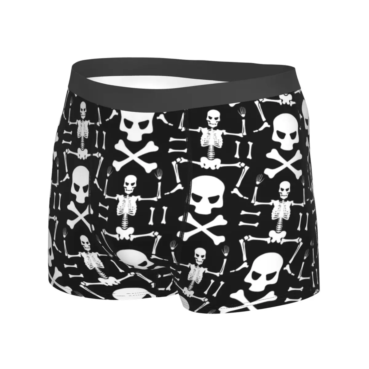 Skeleton Underwear Bone Skulls Printed Trunk Trenky Man Underpants Elastic Shorts Briefs Gift Idea