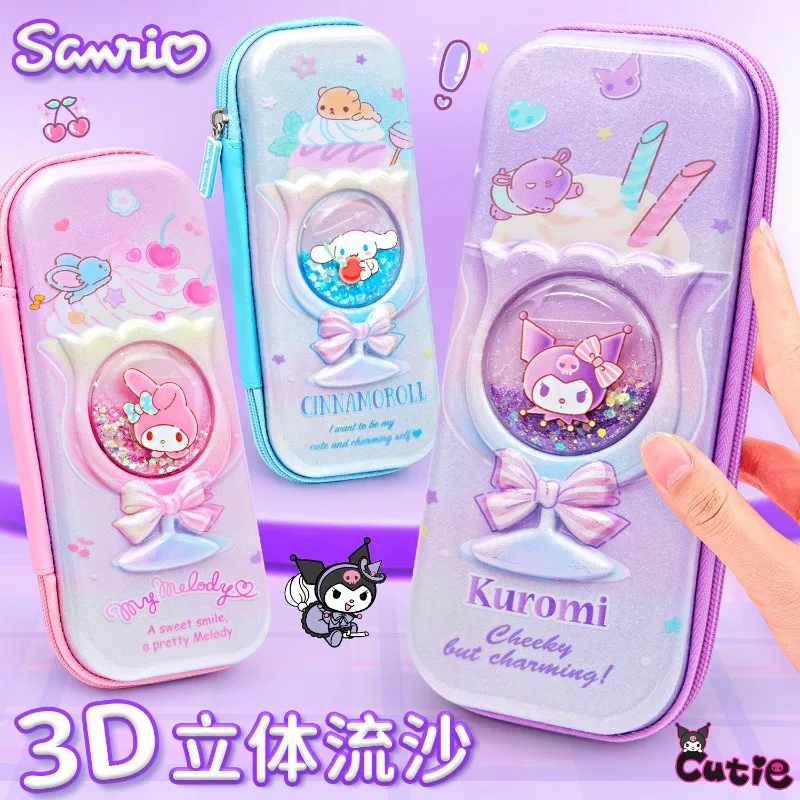 

Sanrio series Kuromi My melody cartoon anime girl large capacity quicksand stationery box student stationery bag wholesale