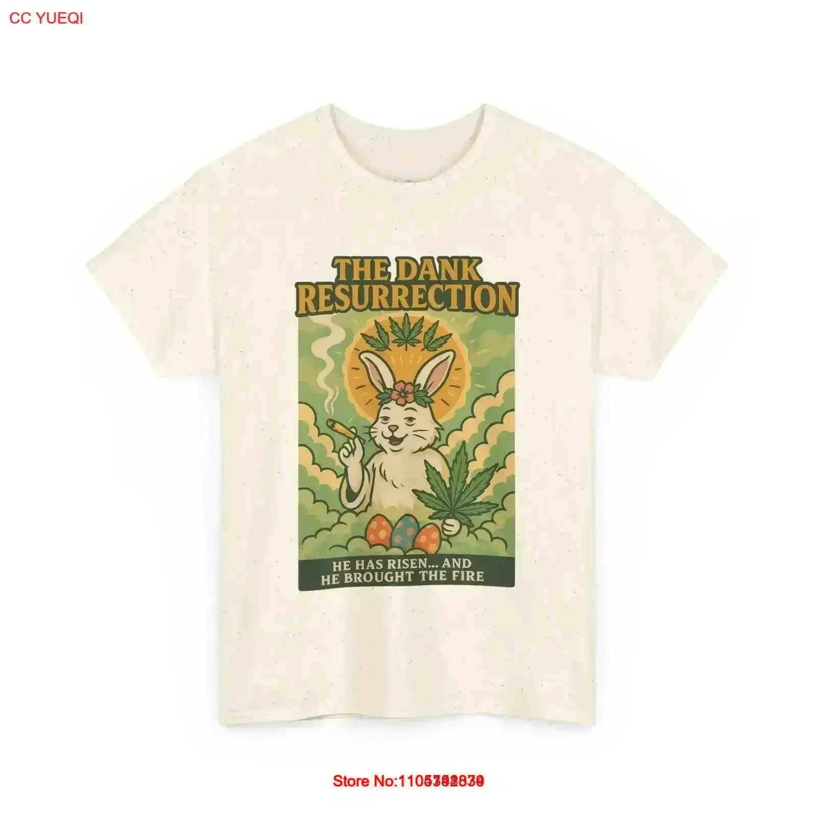 The Dank Resurrection T-Shirt Holy Bunny Stoner Apparel Puff of Smoke Vintage Washed Stylisch Dehnbar Atmungsaktiv Vintage