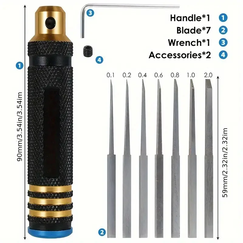 Imagem -04 - Modelo Cinzel Sharp Resina Esculpida Scribe Line Hobby Cutting Tool Resistente ao Desgaste Modelagem Scriber para Gravura Ferramentas de Escultura em 1