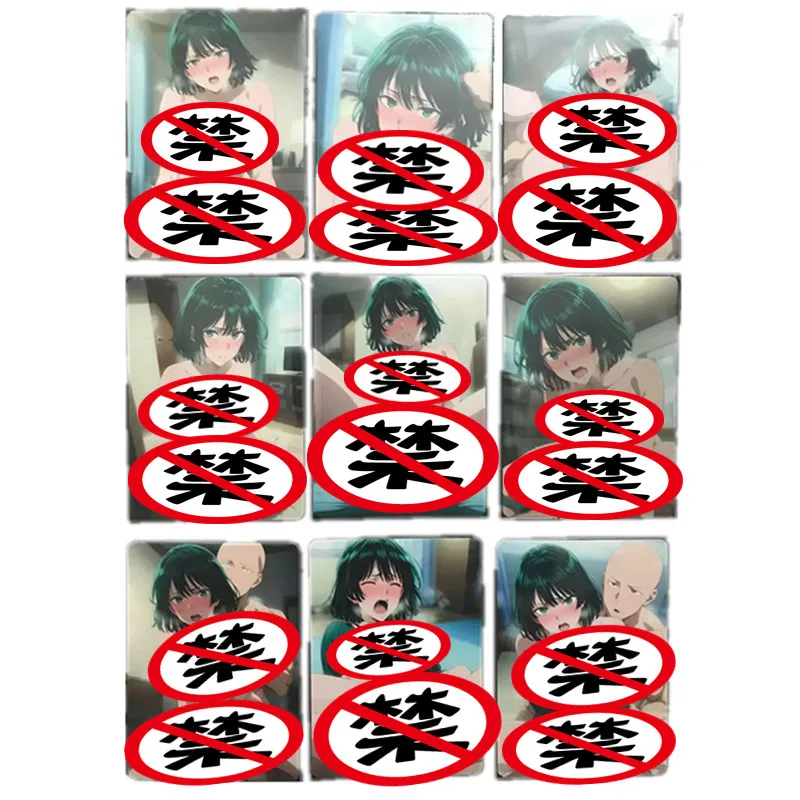 Anime One Punch Man Saitama Fubuki Zones Emade, Sexy, Nude Card, ACG Cute Heroine, DIY, Hobby Toy, Game Gift, Collection Card, 9Pcs per Set