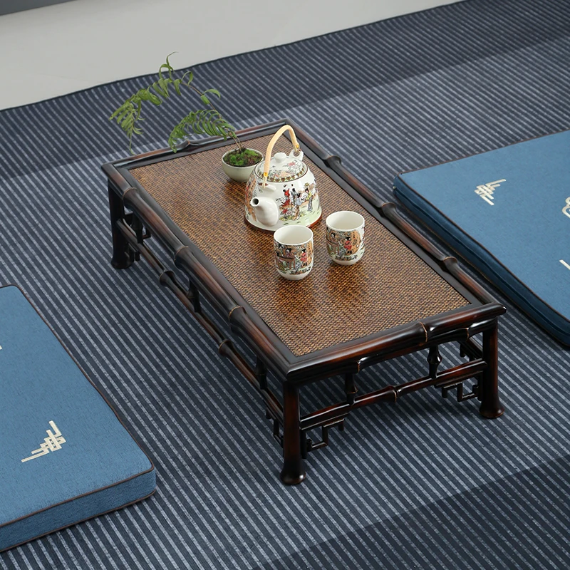 Handcrafted Chinese Bamboo Desk Tatami Floor Table Traditional Louhan Bed Stand Bay Window Coffee
