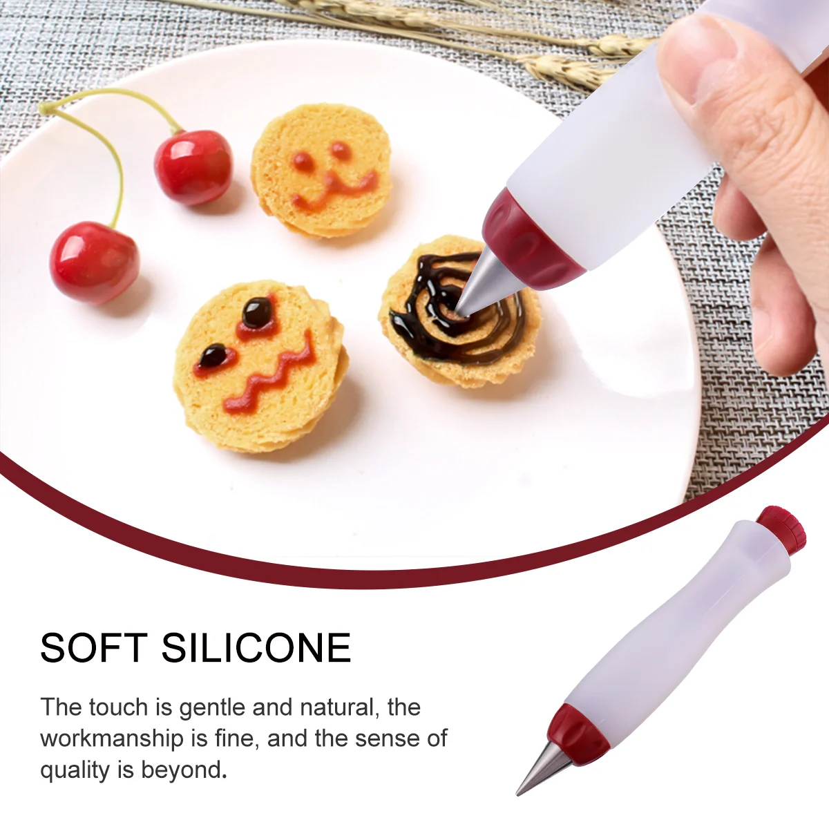 Piping Pen Silicone Cake Decorating Tools Syringe Writing Nozzle Mouth Chocolates Food Decorate