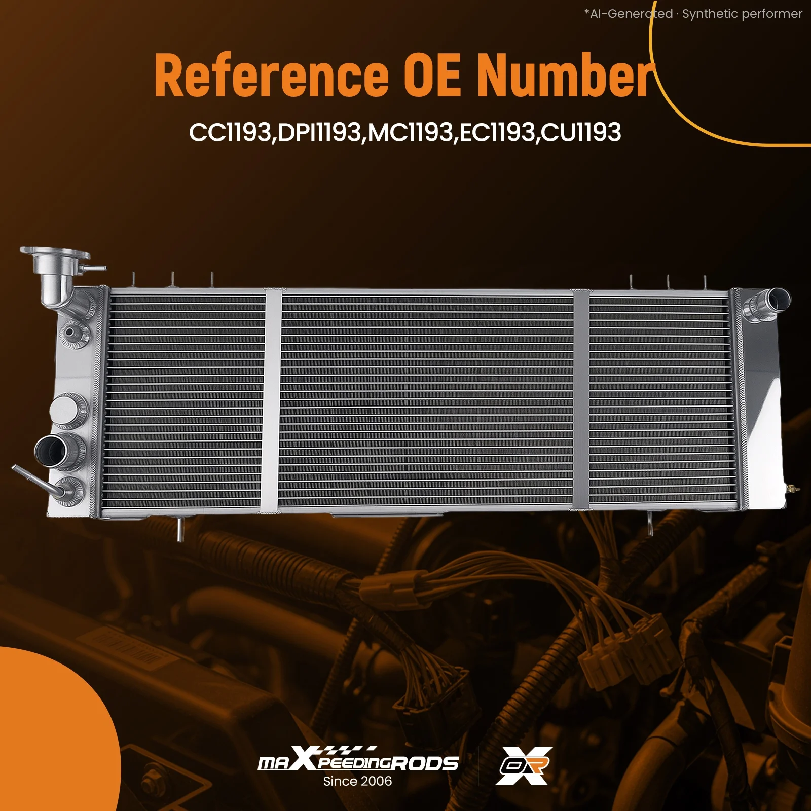 3 Row Radiator for Jeep Cherokee/Comanche 1991-2001 MC1193 Aluminum AT Trans