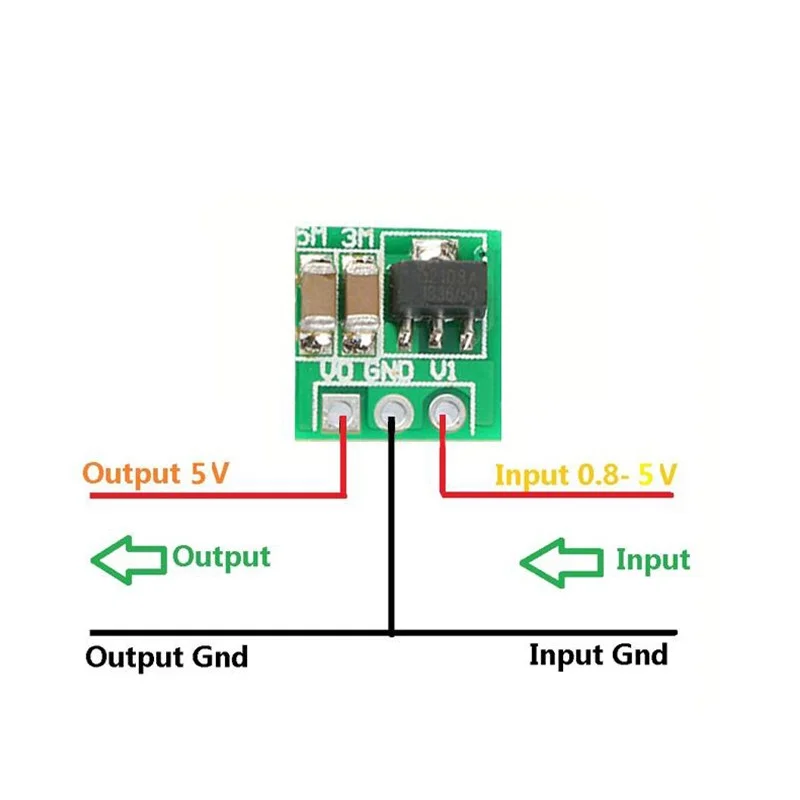 Módulo convertidor de voltaje para Arduino, dispositivo de 5 piezas, 0,9-3,3 V a 3,3 V, 500mA, 0,9-5V a 5V, Mini Step Up Boost, CC a CC