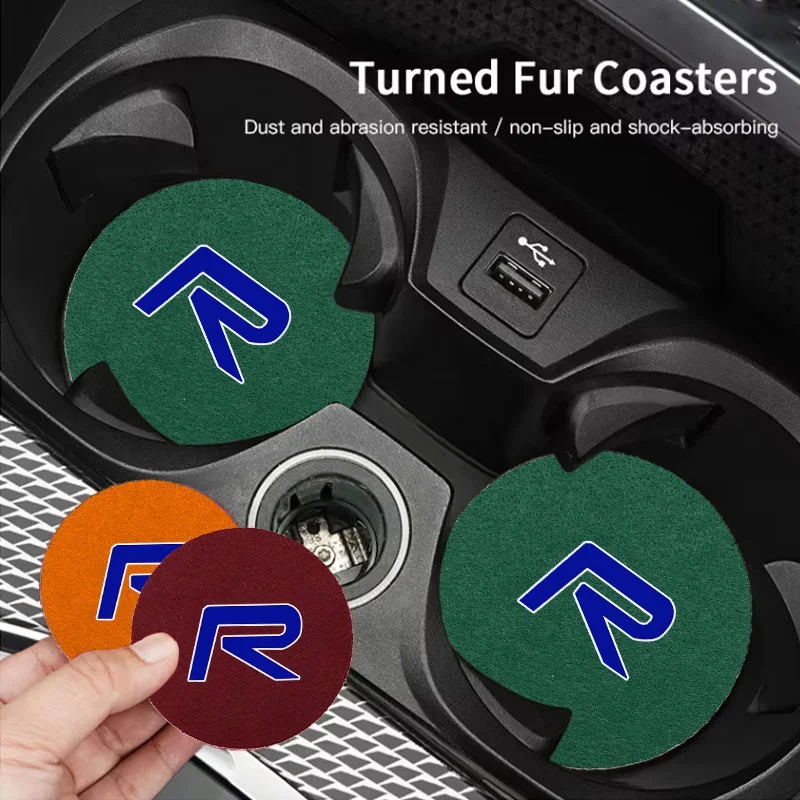 Round Felt Coaster Table Protector Pad Heat Resistant Cup Mat For Volvo R design AWD S40 S60 S90 XC40 XC60 XC90 V40 Accessorie