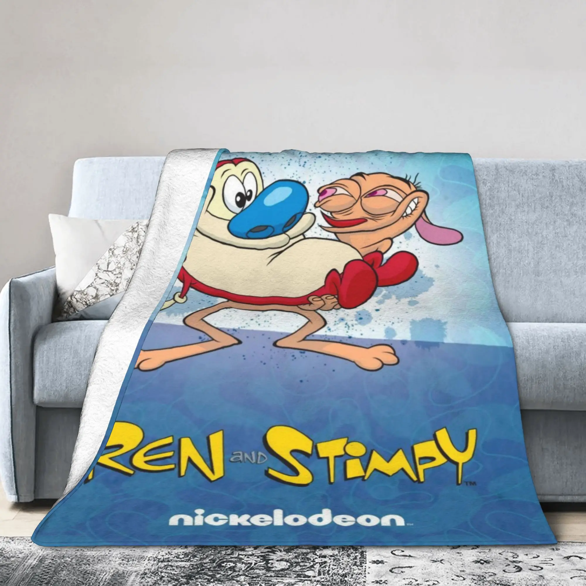 Stylish  Duo Rucksack Ren & Stimpy  Blanket Super Soft Flannel  Cozy Throw Blankets Machine Washable