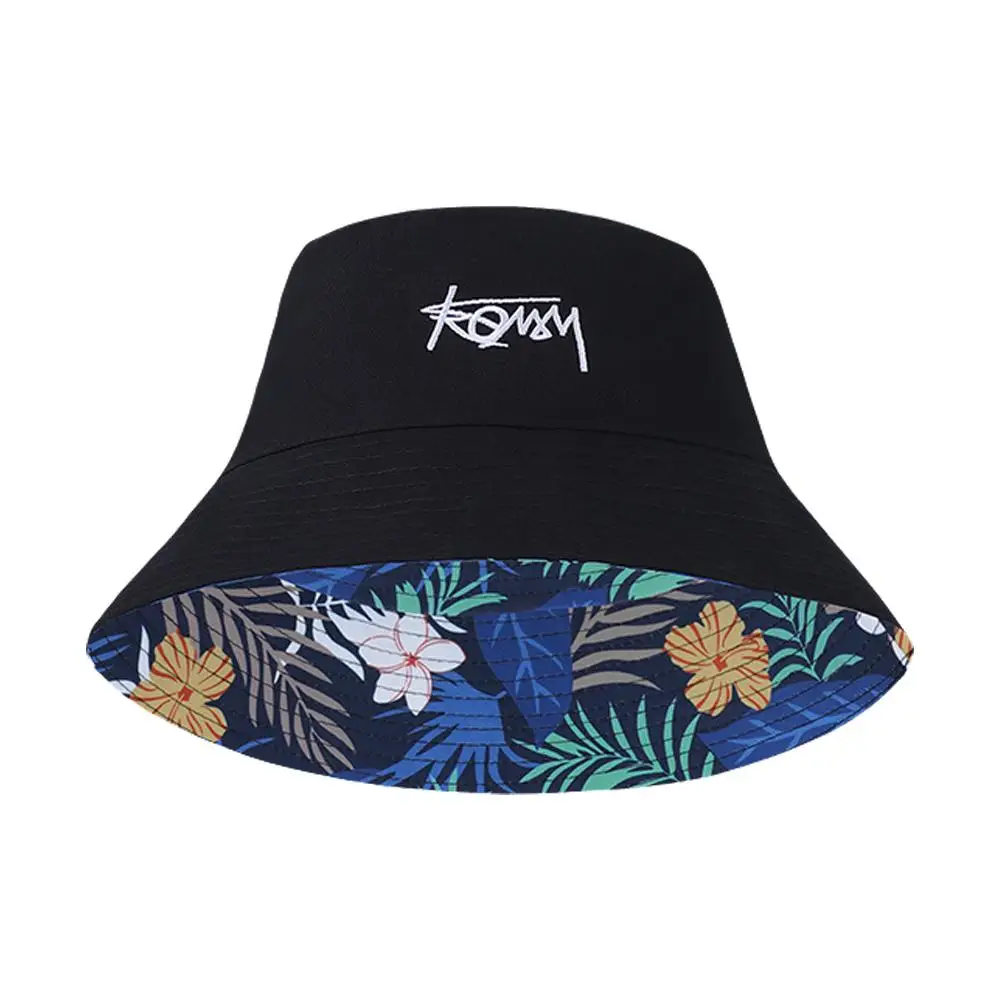 Panama Bucket Hats Fashion Print Fisherman Hat Summer Sun Hats For Women Men Double Side Wear Reversible Outdoor Fishing