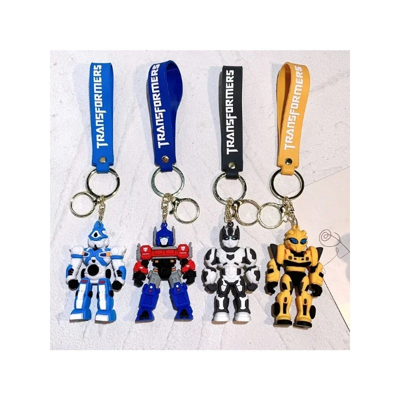 2024 New Classic Transformers Optimus Prime Bumblebee Three-dimensional Silicone Doll Car Keychain Pendant Children's Gift