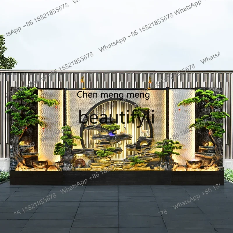 

X Water curtain wall rockery flowing water landscape outdoor screen entrance circulating water garden fountain ornament