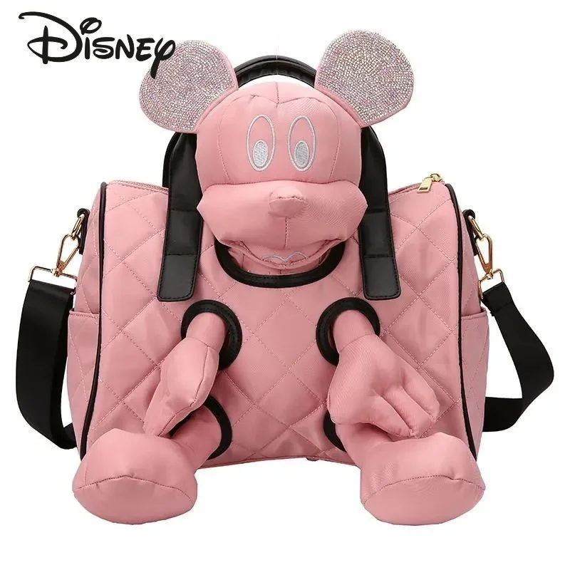 Disney Mickey New Women's Crossbody Bag High Quality Fashion Handbag Cartoon Multi Functional Large Capacity Leisure Fitness Bag