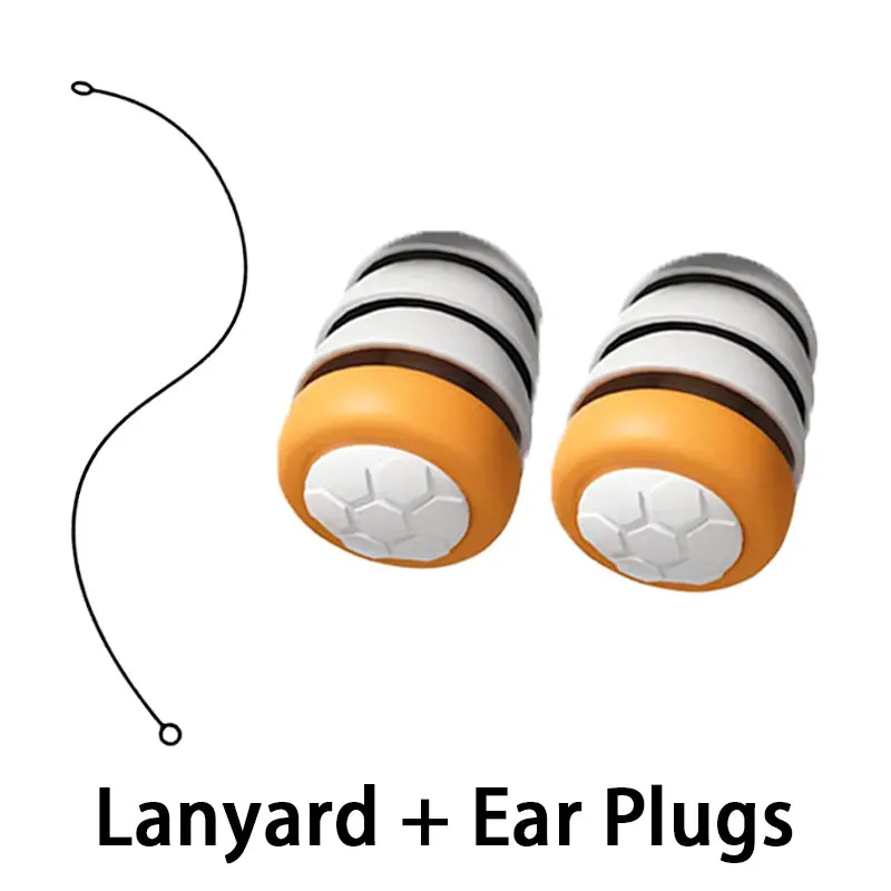 Silicone Swimming Earplugs with Lanyard - Waterproof Noise-Reducing Sound Insulation Cap Three-Layer Washable Ear Protector