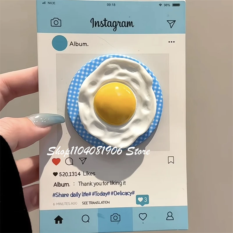 

Корейский милый 3D магнитный держатель для телефона с яйцом, подставка для телефона GripTok Grip Tok, поддержка iPhone 16 15, аксессуары Magsafe Smart Tok