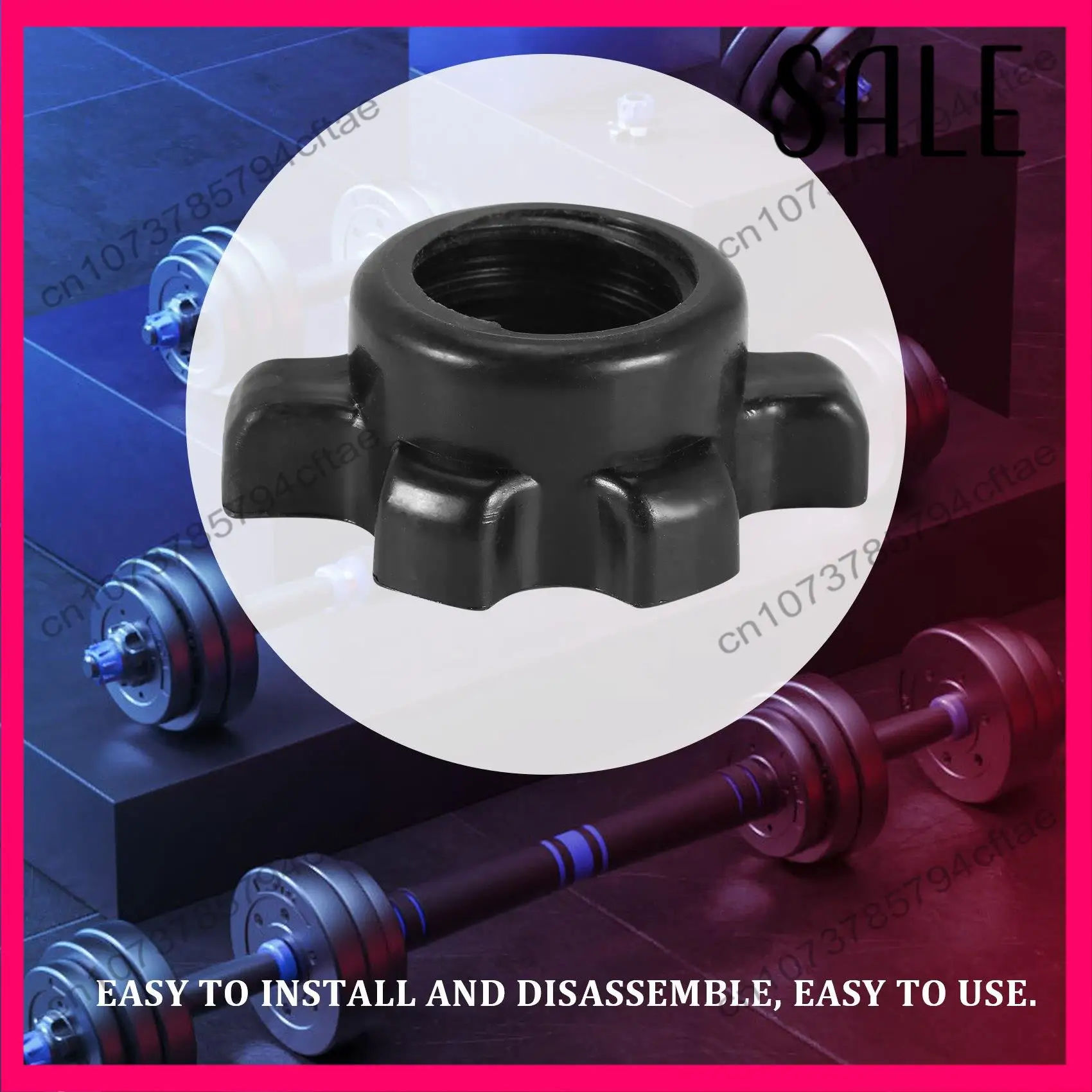 

-A12R 4Pcs Dumbbell Bar Nut Barbells Spin Screw Clamp Dumbell Weight Lifting Fitness Equipments Accessories