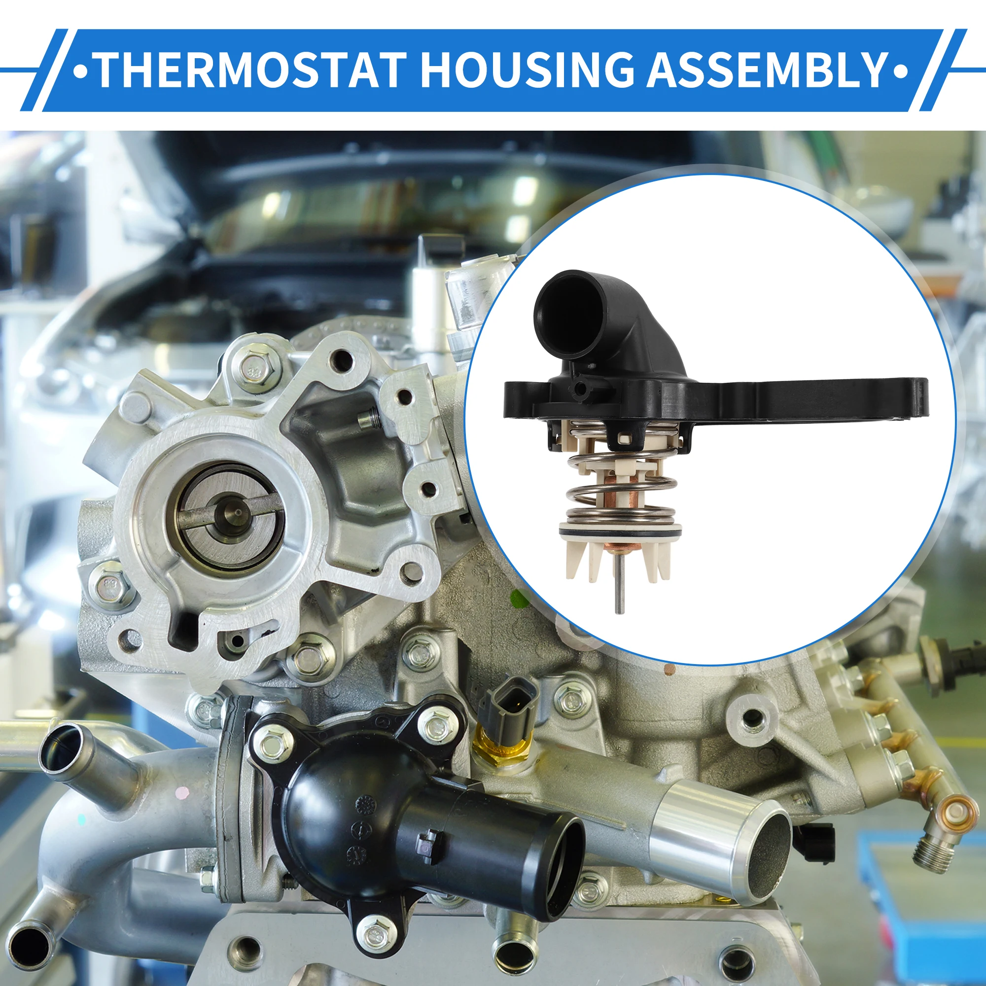 

X Autohaux Coolant Thermostat Housing Assembly for Audi A6 Quattro 2009-2014 No.06E121111AD