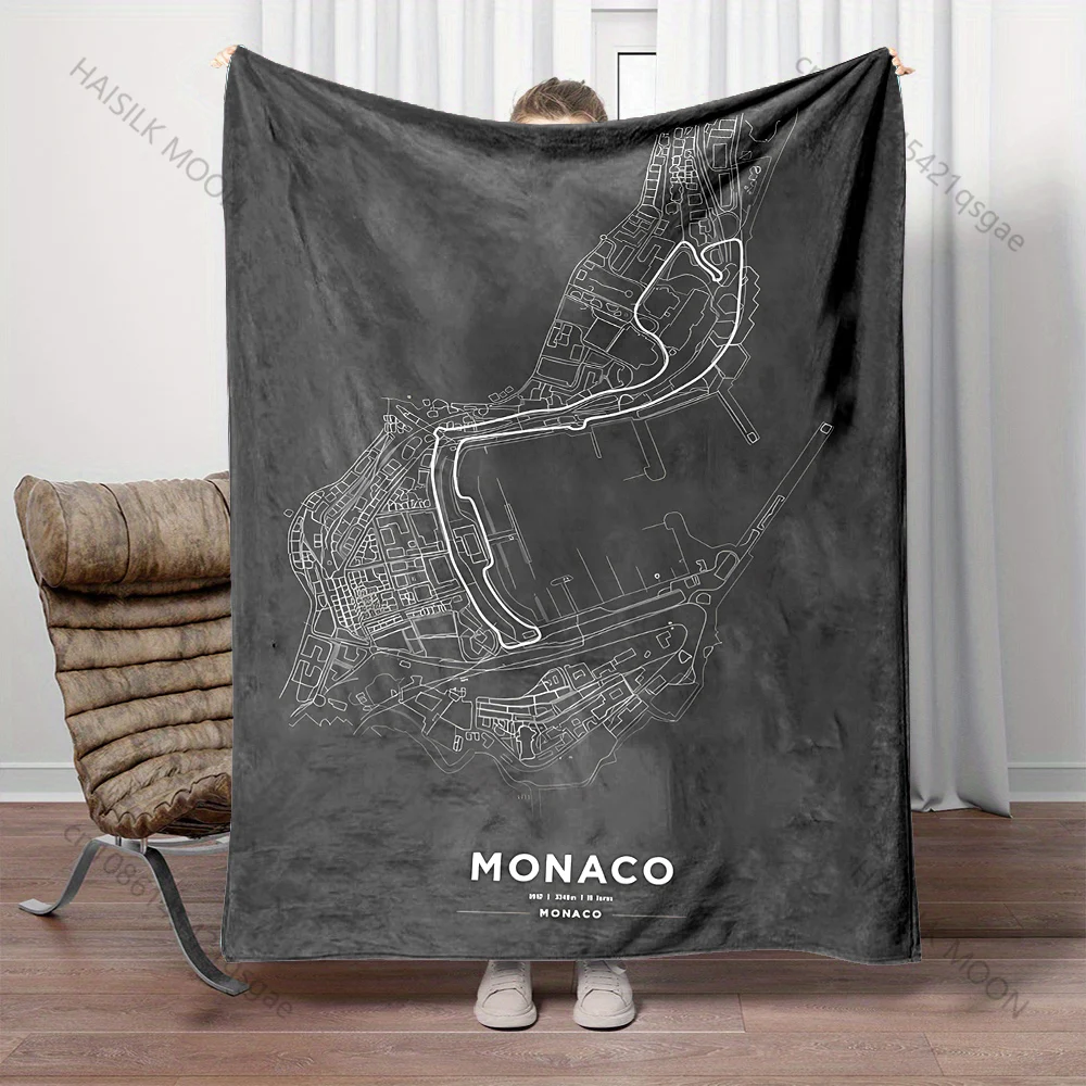 Multi Size Formula Racing Track Print Warm Comfortable Blanket Home Travel Camping Picnic for Adults and Kids Luxury Gifts