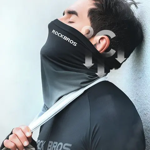 ROCKBROS Ice Silk Solskyddsmask Anti-UV Vindtät Absorberar Svett Andningsbar MTB Motorcykel Fiske Löpning Cykling Friluftstillbehör 8 best sales RockBros-mask - №6