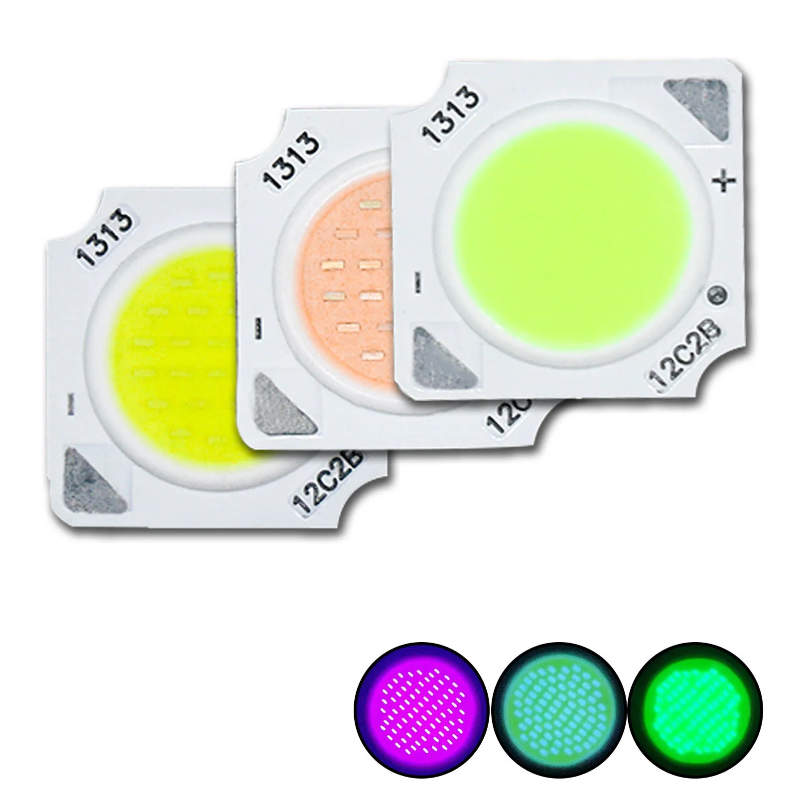 Bridgelux-Chips de luz LED de 3 a 12W, lámpara de matriz, DC36-39V de 300mA, verde/morado/verde claro, reflector para el hogar, 10 unidades