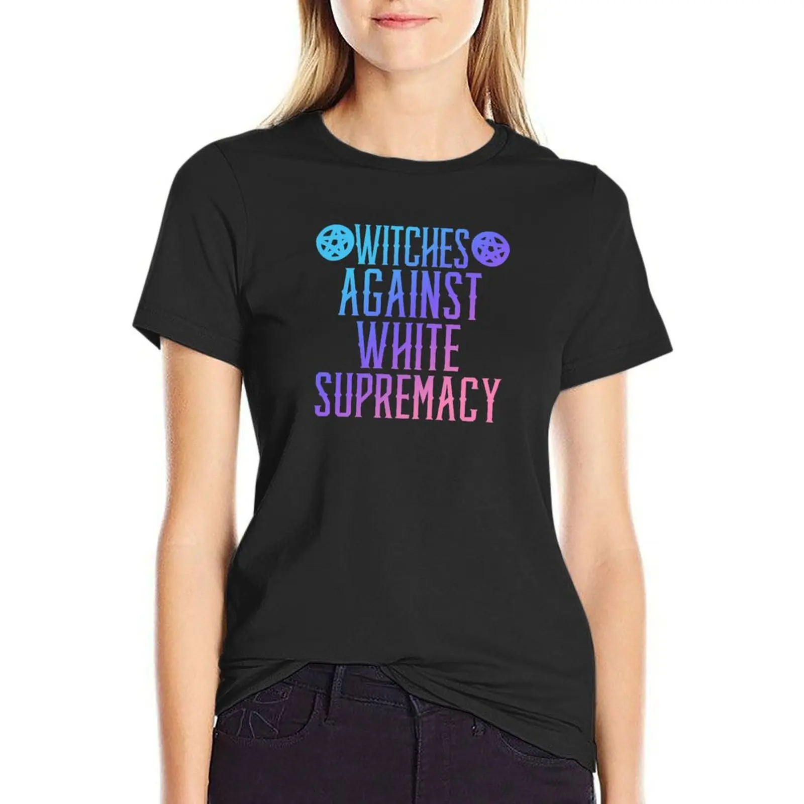 

Witches against white supremacy T-Shirt summer tops animal print quick drying Women t shirt