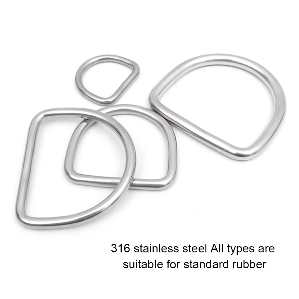 Scuba D-ring Webbing Harness Buckle Fittings Stainless Steel Fixing Hoop Fixator Tools Weight Belt Fixators 2in-6mm