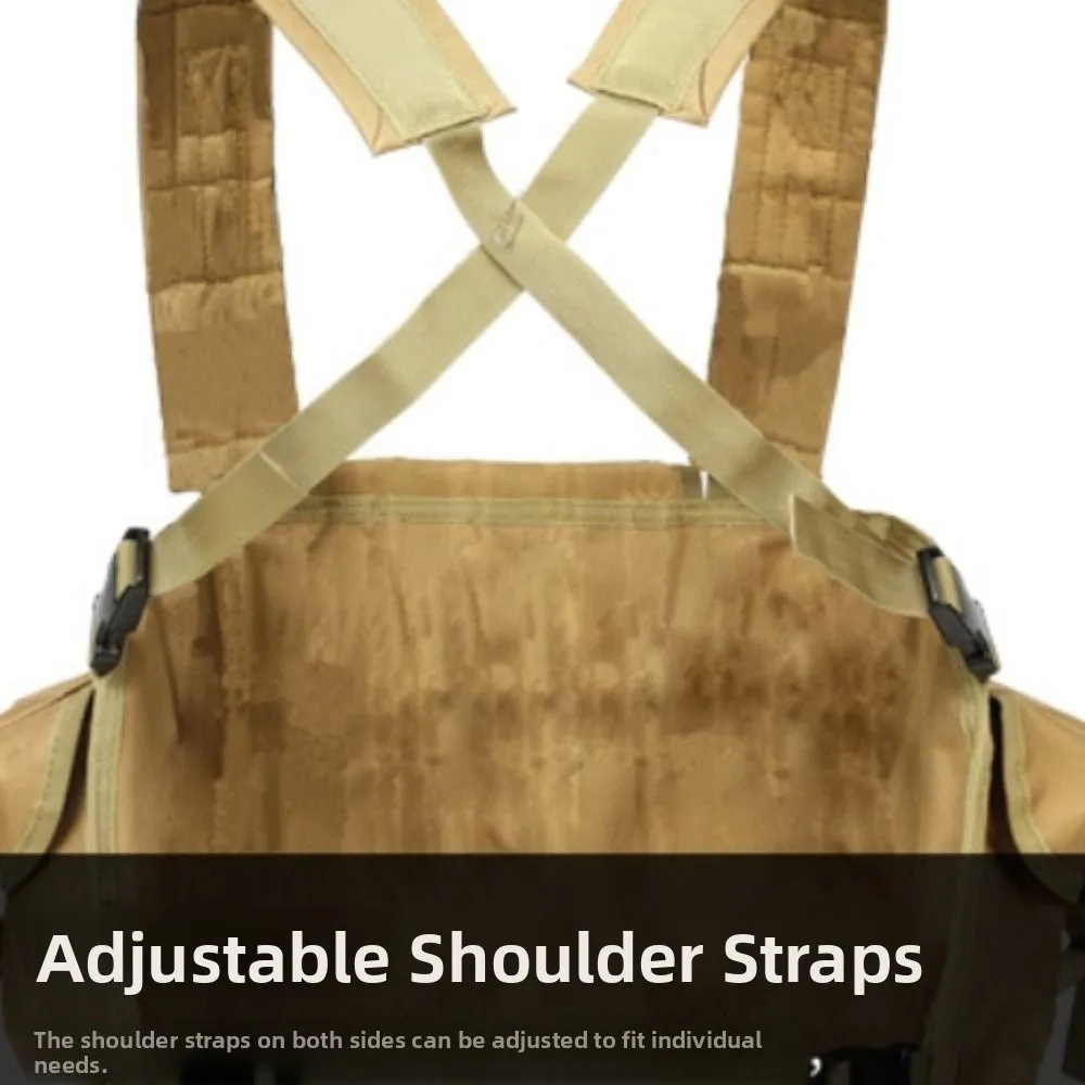 6-pockets Outdoor Vest Bag Large Capacity High Density Nylon Climbing Chest Pocket Quick Release Buckle Scratch&Wear Resistant