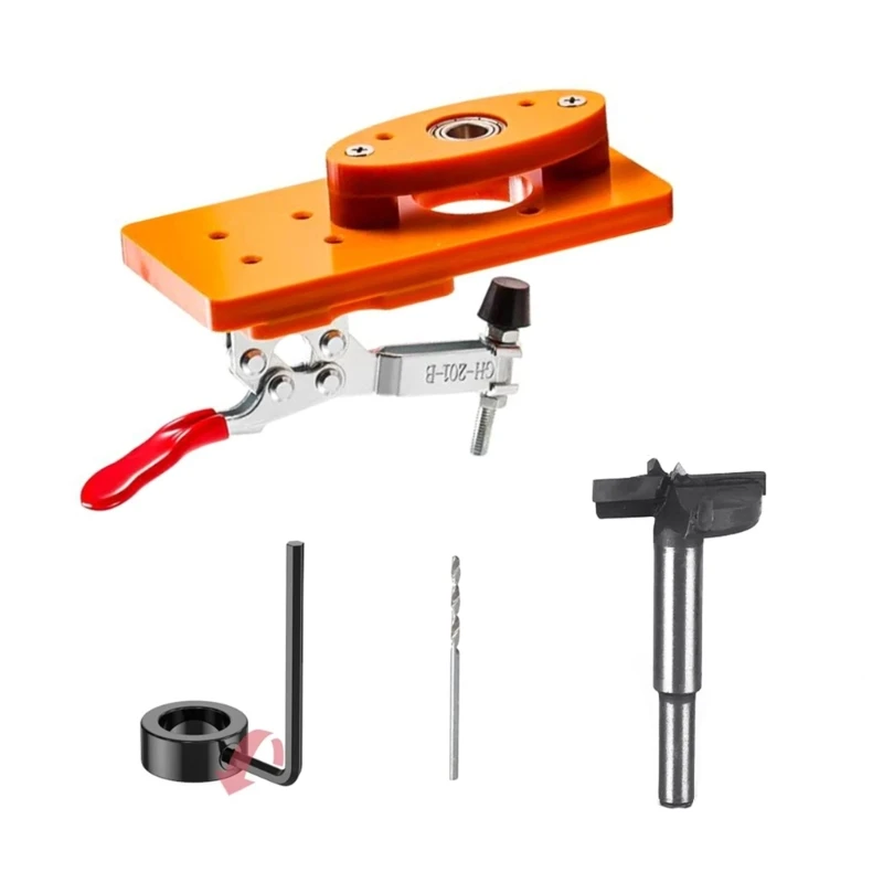 

Woodworking 35mm Concealed Hinge Jig Set Hinge Boring Jig Drilling Guide Locator Cabinet Cupboard Hinge Tool