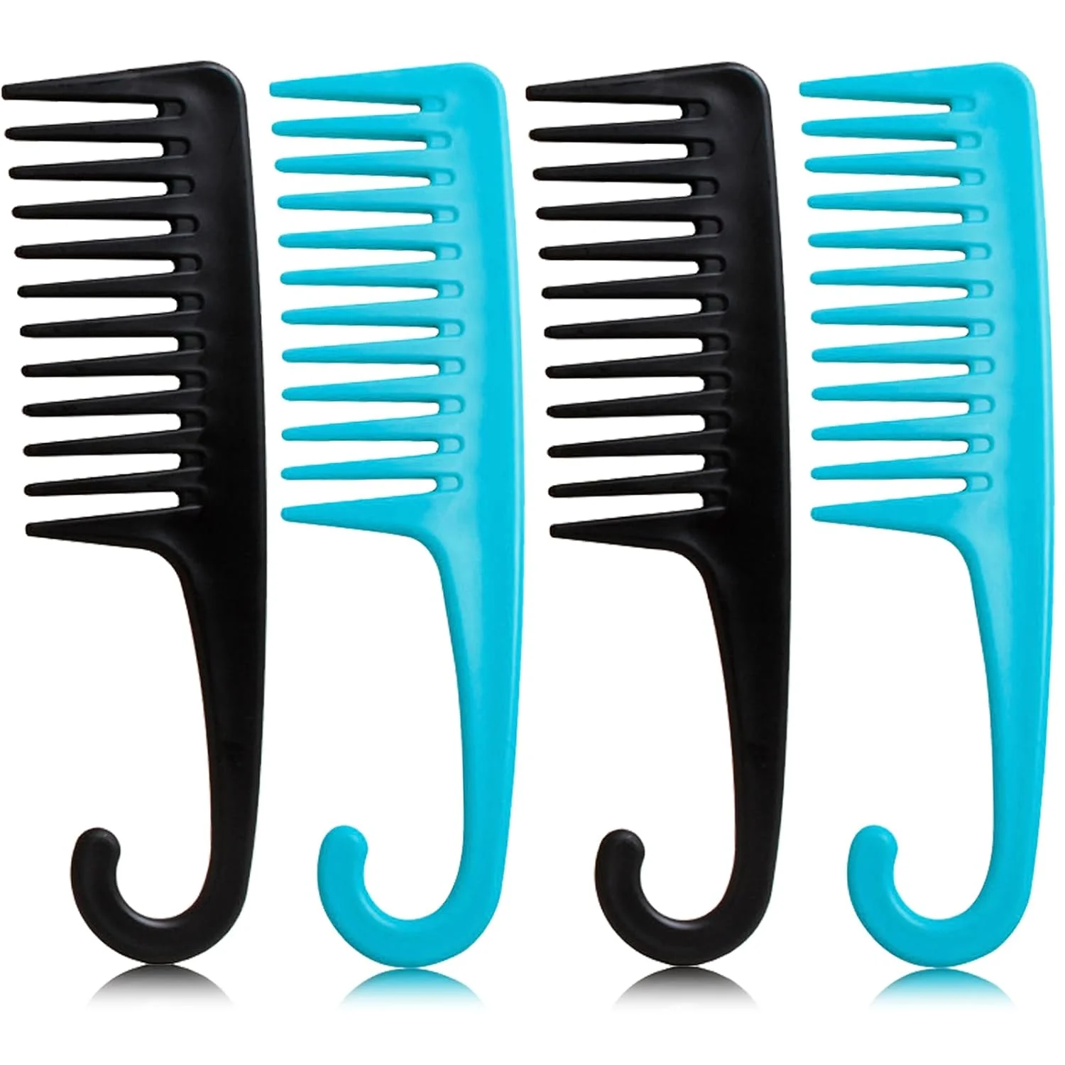 2PCS Wide Tooth Comb, Shower Combs for Wet Curly Hair, Detangling Comb for Curls, Wigs, Detangler Hair Brush with Handgrip for T