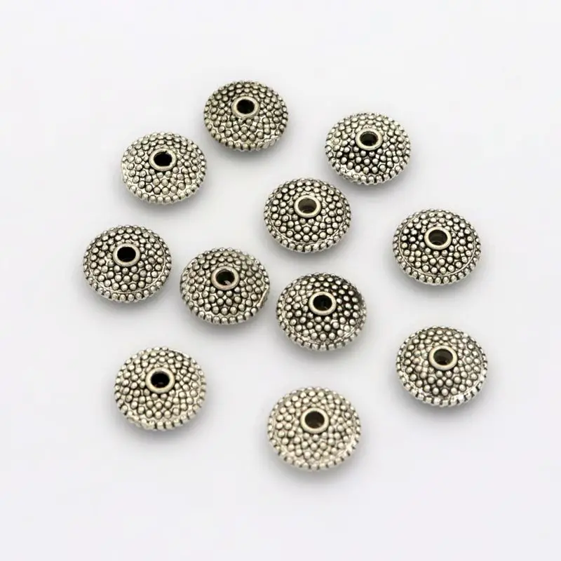 50pcTibetan Silver Gold Color UFO Round Metal Spacert Loose Bead For Jewelry Making Diy Bracelet Necklace Accessories Wholesale