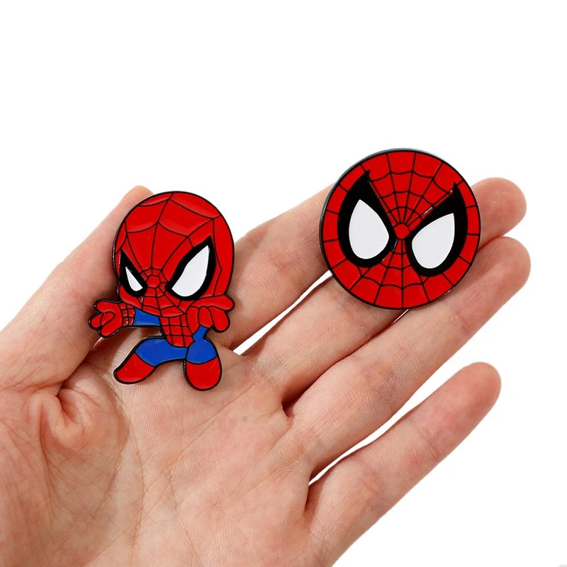 Disney Marvel Creative Personality Spider Man Logo Metal Brooch Badge Diy Backpack Clothing Venom Pin Accessories Party Gifts