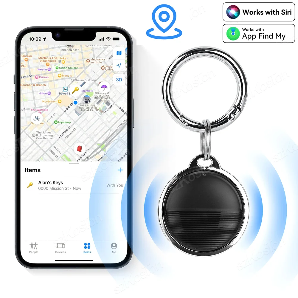 Smart Bluetooth Mini GPS Tracker With Spring Coil Works with Find My APP Anti Lose Reminder Device for Iphone Tag Locator