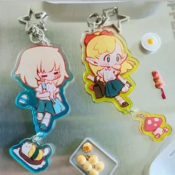 Farin Maru keychain man Acrylic charms chain for pants woman key chain pendant key holder Jewelry llaveros Delicious in Dungeon