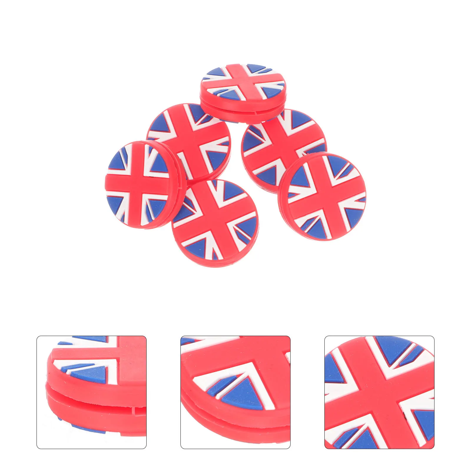 6 قطعة مضرب تنس المخمدات العلم الوطني نمط سيليكون الاهتزاز المخمدات امتصاص الصدمات المضرب الملحقات